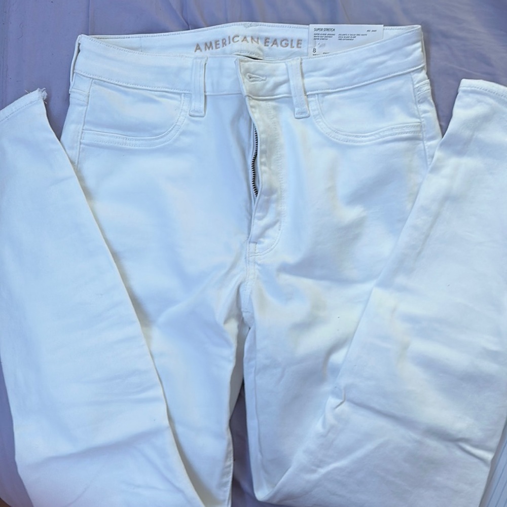 White size 8 super high-rise jagging‘s